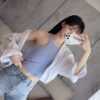 S__4268662_0 慵懶系神裝!削肩背心+短版縮口襯衫套裝