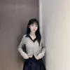 POLO領假兩件撞色上衣