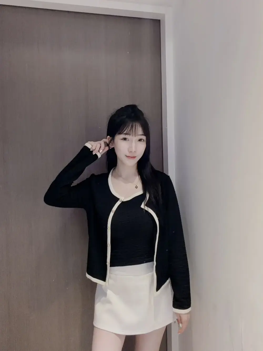 小香風金釦兩件套（小可愛+外套）