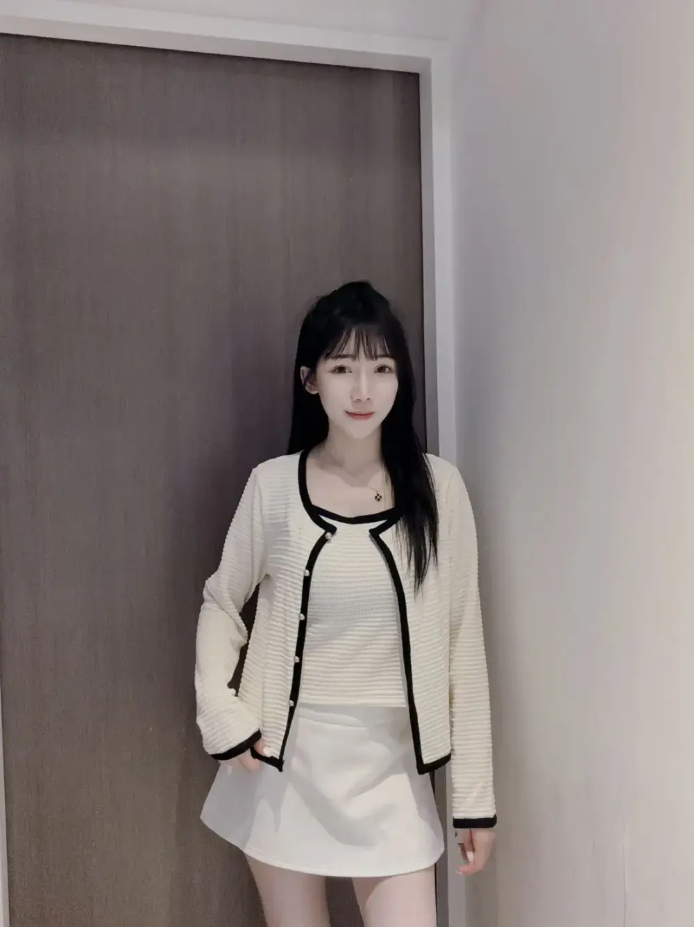 小香風金釦兩件套（小可愛+外套）