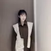 韓系銅氨絨配披肩襯衫