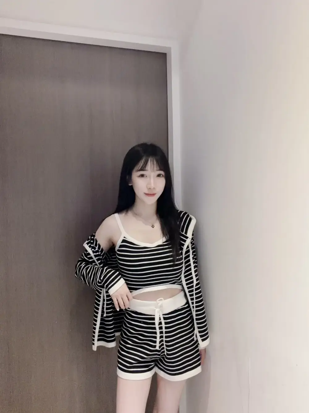 超親膚條紋三件套