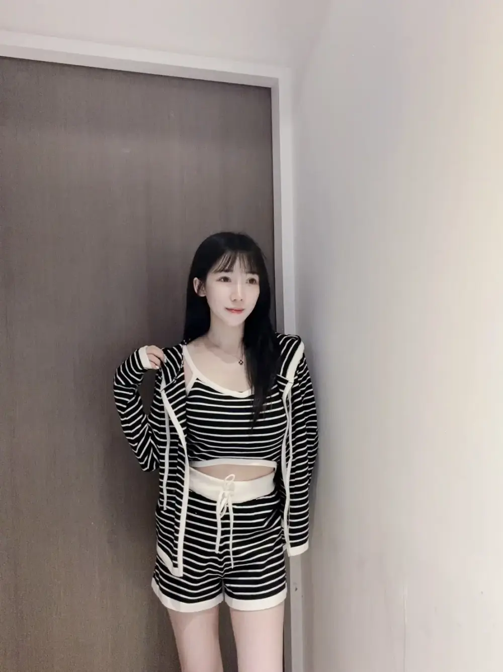 超親膚條紋三件套