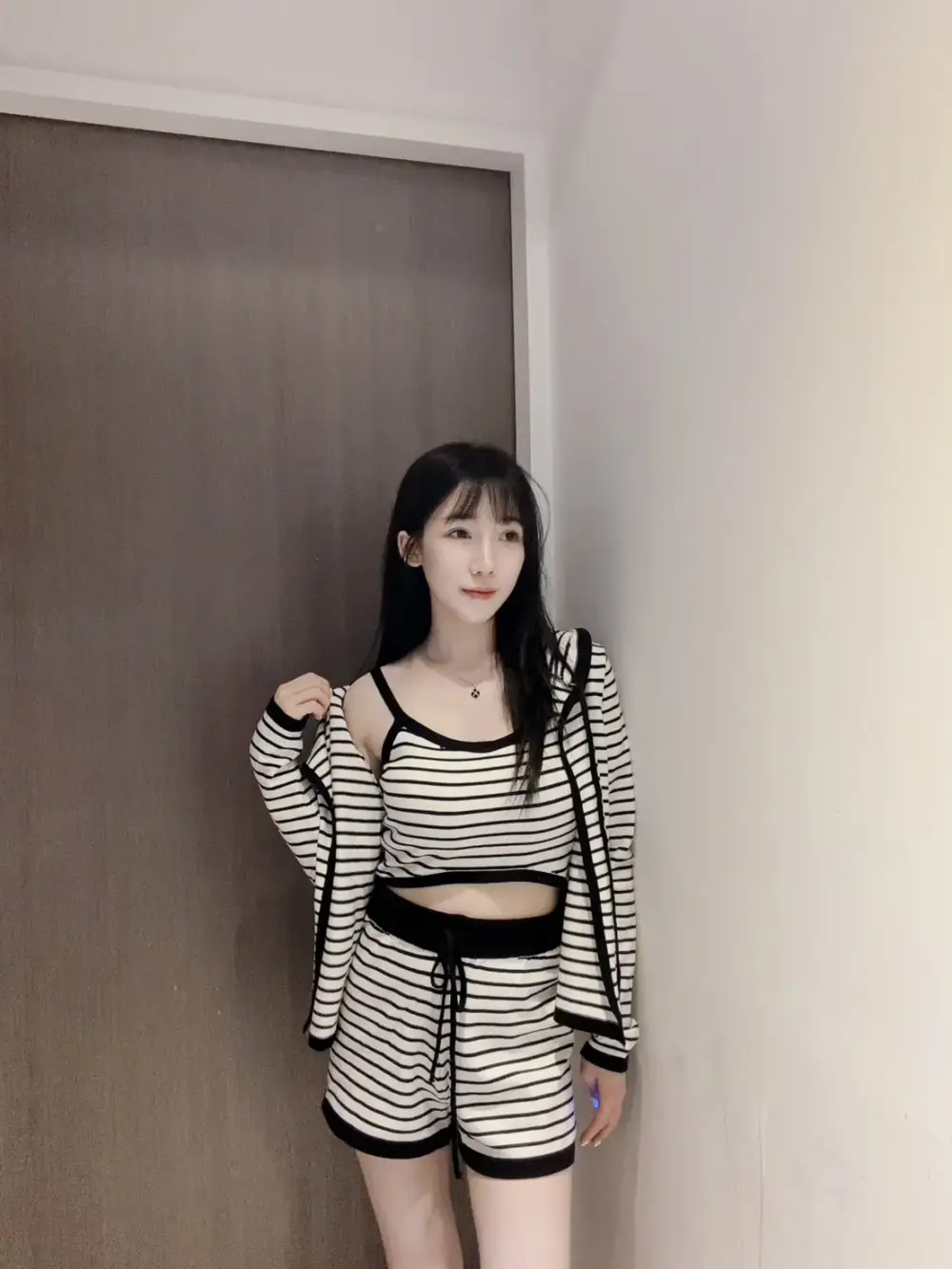 超親膚條紋三件套